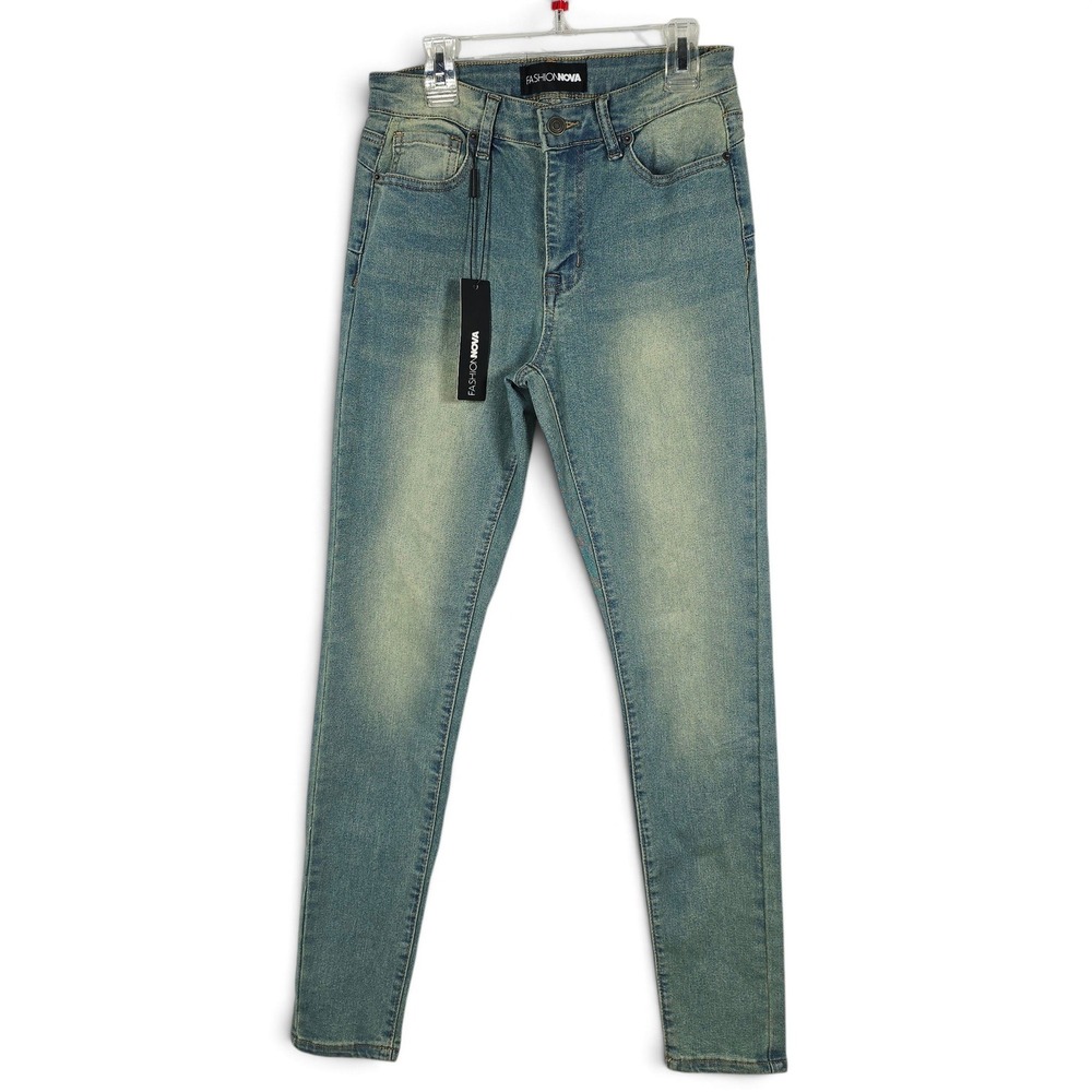Fashion Nova Jeans Womens 3 Hampton Tinted High Stretch Skinny Blue NWT Denim